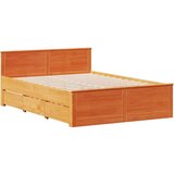  Knjižna postelja brez vzmetnice vošč. rjava 150x200 cm borovina, (21608235) | Shoptok.si