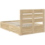  Krevetna konstrukcija s ladicama Sonoma hrast 135 x 190 cm | shoptok.hr