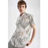 Defacto Slim Fit Polo Neck Floral Short Sleeve Shirt Cene