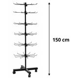  Rotating Display Shelf Hanger 6-Tier On Wheels Black 40x150cm | shoptok.hr