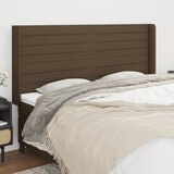  Uzglavlje s ušima tamnosmeđe 163x16x118/128 cm od tkanine | shoptok.hr