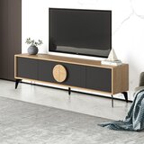 Marckeric Crna/u prirodnoj boji TV komoda u dekoru hrasta 180x51 cm Vae – | shoptok.hr