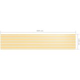 Balkonski zastor bijelo-žuti 120 x 600 cm od tkanine Oxford | shoptok.hr