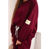 Kesi Włoski Ladies' butter set with a loose sweatshirt and pants with the inscription LOVE khaki | ePonuda.com