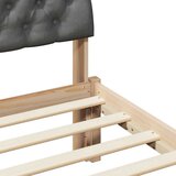  Okvir kreveta smeđe i tamnosivo 90 x 190 cm Masivna borovina | shoptok.hr