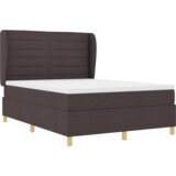  Box Spring Postelja z Vzmetnico Temno rjava 140x190 cm Tkanina, (22081235) | Shoptok.si