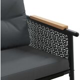  Vrtna klupa s jastucima 116 cm crna čelična | shoptok.hr