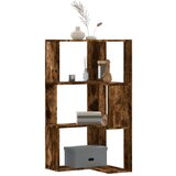  The Living Store Kotna knjižna omara 3-nadstropna dimljeni hrast 50x50x102 cm - Kotna Knjižna Omara, (21497190) | Shoptok.si