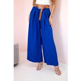 Kesi Włoski Wide-leg belted trousers cornflower blue | shoptok.hr