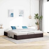vidaXL Otomanski posteljni okvir brez vzmetnice temno rjava 200x200 cm, (21670747) | Shoptok.si
