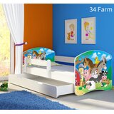  Dječji krevet ACMA s motivom, bočna bijela + ladica 140x70 cm 34 Farm | shoptok.hr