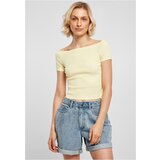 UC Ladies Women's T-shirt with a loose shoulder in soft yellow color Cene