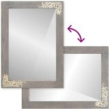 vidaXL Zrcalo za kupaonicu s ogledalom Siva i srebrna 50 x 70 x 3 cm | shoptok.hr