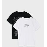 Sinsay Pamučne majice s natpisom 2 pack | shoptok.hr