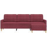  Trosjed s tabureom crvena boja vina 210 cm od tkanine | Eponuda.ba