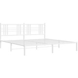 Metalni okvir za krevet s uzglavljem bijeli 200x200 cm | shoptok.hr