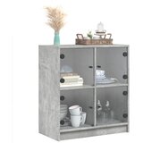  Bočni ormarić sa staklenim vratima boja betona 68x37x75,5 cm | shoptok.hr