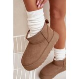 Boto Women's Snow Boots On Platform Insulated With Fur Khaki Vesirae | ePonuda.com