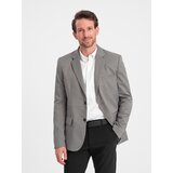 Ombre Men's casual jacket in delicate check - gray Cijene