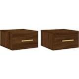 Maison Chic Stenski Dvo delni komplet Nočne omarice - Nočne mize rjavi hrast 35x35x20 cm, (21690371) | Shoptok.si