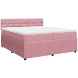  Krevet s oprugama i madracem ružičasti 200x200 cm baršunasti | shoptok.hr