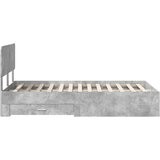  Krevetna konstrukcija s ladicama Betonski sivi 135 x 190 cm Siva 190 x 138 x 90 cm | shoptok.hr