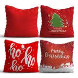 WALLXPERT NYXMAS06 set od 4 dekorativnih jastuka, 43 x 43 cm, crveni | ePonuda.com