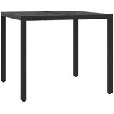  3-dijelni bistro set s jastucima crni od poliratana Crna Dužina stola 90 cm | Shoptok.si