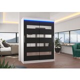 ADRK Drsna omara z ogledalom in LED lujo BALTIC 150 - BELA-SONOMA HRAST | Shoptok.si