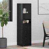 vidaXL Highboard Crni hrast 35 x 37 x 142 cm Konstruirano drvo Cijene