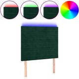  LED uzglavlje tamnozeleno 90x5x118/128 cm baršunasto | shoptok.hr