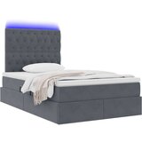  Krevet s prostorom za pohranu s LED-om Tamno siva 120 x 190 cm | shoptok.hr