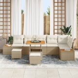9 -dijelni vrtni sofa set s jastučićima bež poliratan akacija | shoptok.hr