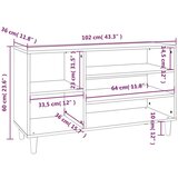 Ormarić Omarica za čevlje siva sonoma 102x36x60 cm inženirski les, (20716460) | Shoptok.si