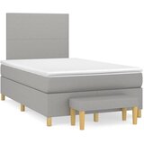  Krevet s oprugama i madracem svjetlosivi 120x190 cm od tkanine | shoptok.hr