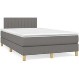 Krevet box spring s madracem LED tamnosivi 120 x 190 cm tkanina | Eponuda.com