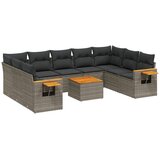  10-dijelni set vrtnih sofa od poliratana s jastucima sivi | shoptok.hr