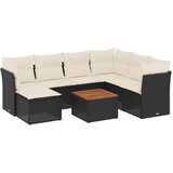  The Living Store Vrtna sedežna garnitura 8-delna z blazinami črn poli ratan - Vrtna Sedežna Garniture, (21447000) | Shoptok.si