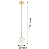  Argon 8450 - Luster na sajli ALMIROS 1xE14/7W/230V Ø 12 cm alabaster zlatan | Eponuda.com