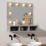 vidaXL omarica z ogledalom in LED lučkami betonsko siva 60x31,5x62 cm Cene