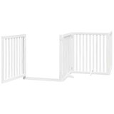 vidaXL Ograda za pse z vrati zložljiva 6 panelov bela 480 cm les | Shoptok.si