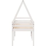  Visoki krevet s krovom bijeli 75 x 190 cm od masivne borovine | Eponuda.com
