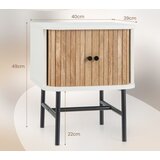 Namještaj Noćni ormarić s kliznim vratima, noćni ormarić s prostorom za pohranu, 40 x 39 x 49 cm, bijela | shoptok.hr