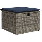 vidaXL Vrtna klupa s jastučićem Siva 55x55x37 cm Poliratan | shoptok.hr