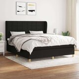  Box spring postelja z vzmetnico črna 160x200 cm blago, (20791330) Cene