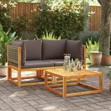 Maison Chic Vrtni kotni kavč - Zunanji kavč z blazinami 2 kosa trdna akacija, (22040588) | Shoptok.si