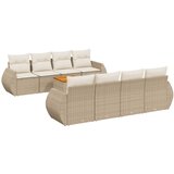 Maison Chic Seti vrtnega pohištva - Vrtna garnitura 9-delna z blazinami bež poli ratan, (21796489) | Shoptok.si