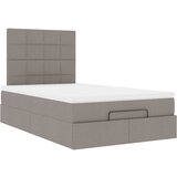 vidaXL Otomanski posteljni okvir z vzmetnico taupe 120x190 cm blago, (21609136) | Shoptok.si