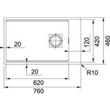 Franke KNG 110-62 Fragranite podvg. korito vklj. Ventil, potisni gumb 125.0512.517 + SIFON | Shoptok.si