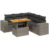 Maison Chic Seti vrtnega pohištva - Vrtna garnitura - Vrtni pohištvo set 6-delna z blazinami siv poli ratan, (21805438) | Shoptok.si